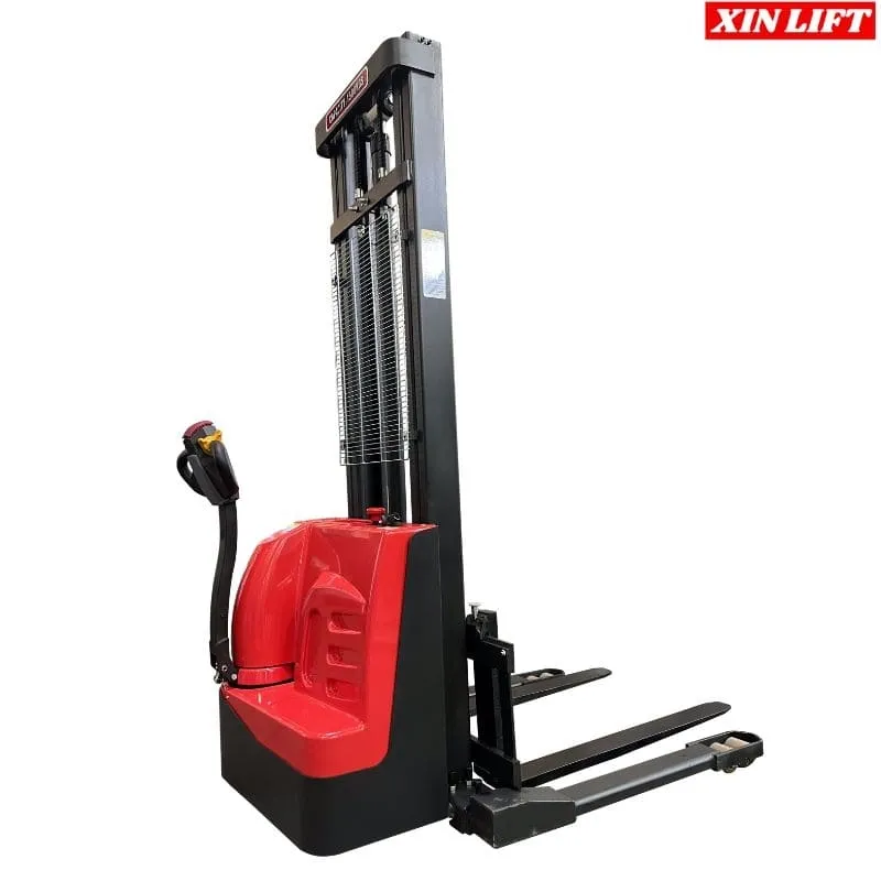 1500 kg/ 3.5 metros Apilador Full Eléctrico Hombre Caminando Base Ancha Marca XIN LIFT