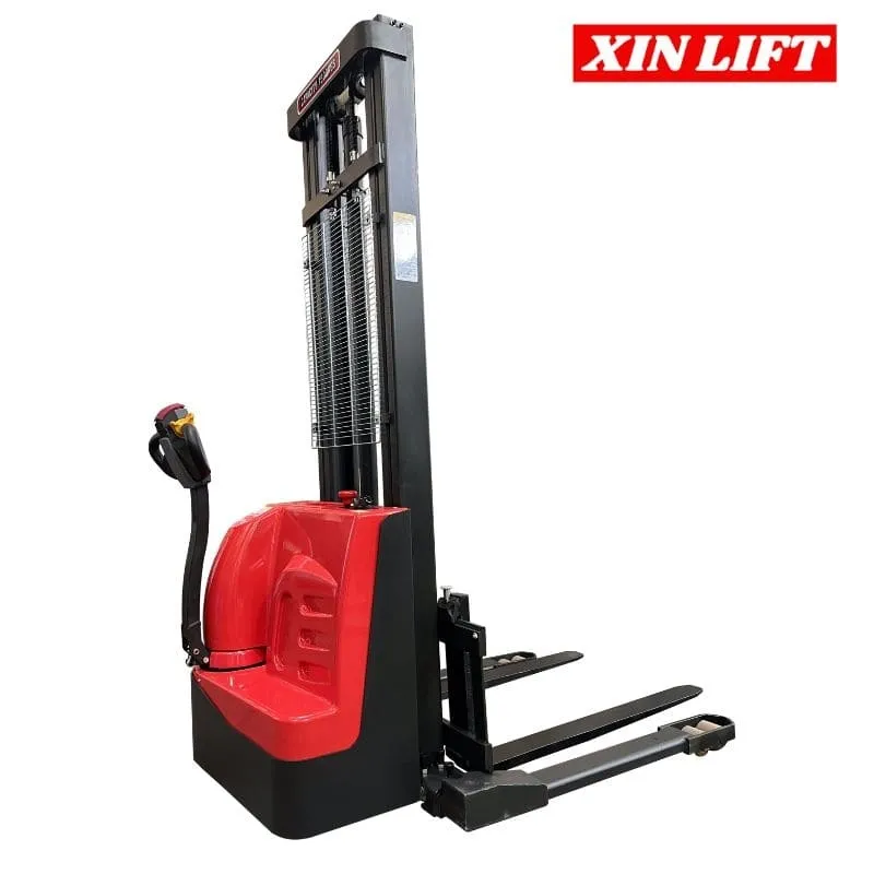 2000 kg/ 3.5 metros Apilador Full Eléctrico Hombre Caminando Base Ancha Marca XIN LIFT