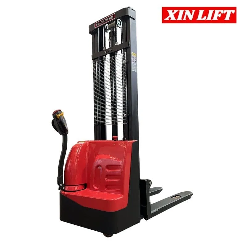 2000 kg/ 3.5 metros Apilador Full Eléctrico Hombre Caminando Base Angosta Marca XIN LIFT