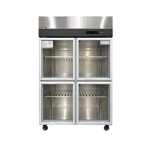 4 puertas Vidrio Dual Congelador Refrigerador Industrial